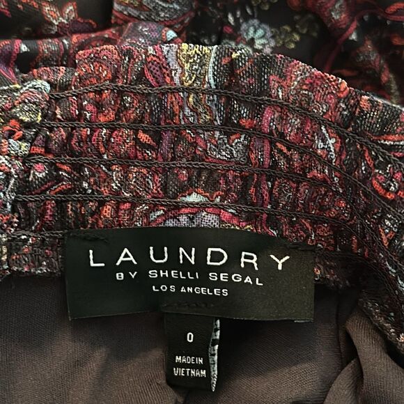 Laundry by Shelli Segal Tiered Ruffle Dress in Blissful Paisle size 0 NWT - Picture 9 of 10